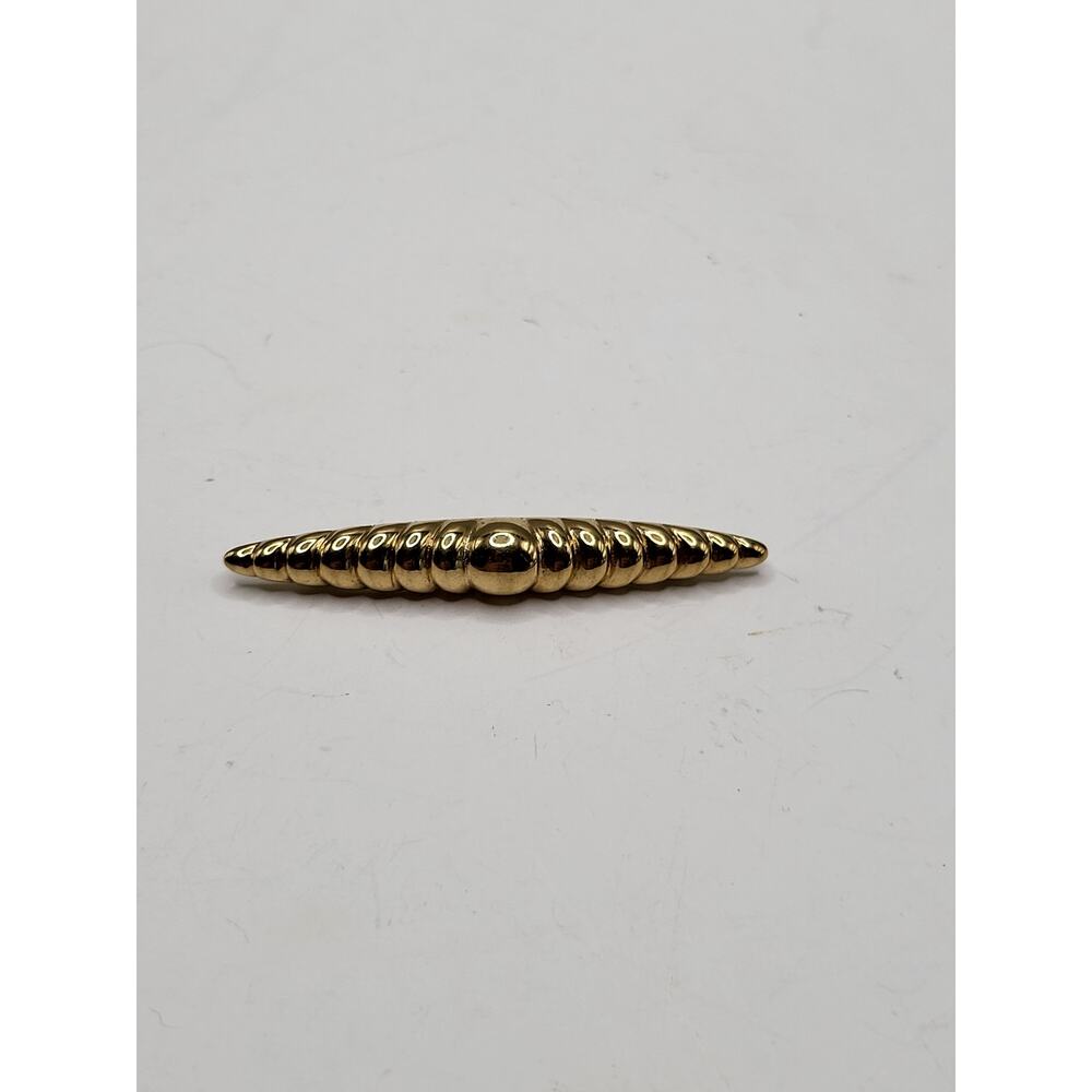 Vintage 1980s Monet Gold Tone Tapered Bar Brooch Signed Minimalist Pin